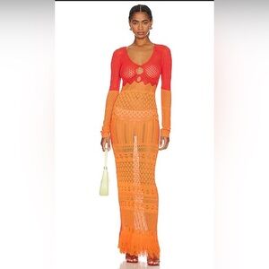 Ronny Kobo Soth Two-Tone Knit Maxi Dress